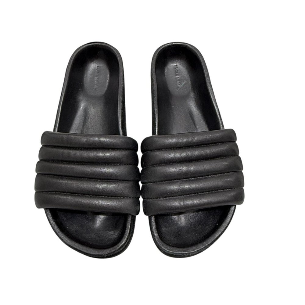 Isabel Marant Hellea Nappa Quilted Leather and Suede Slide Sandals Size 7